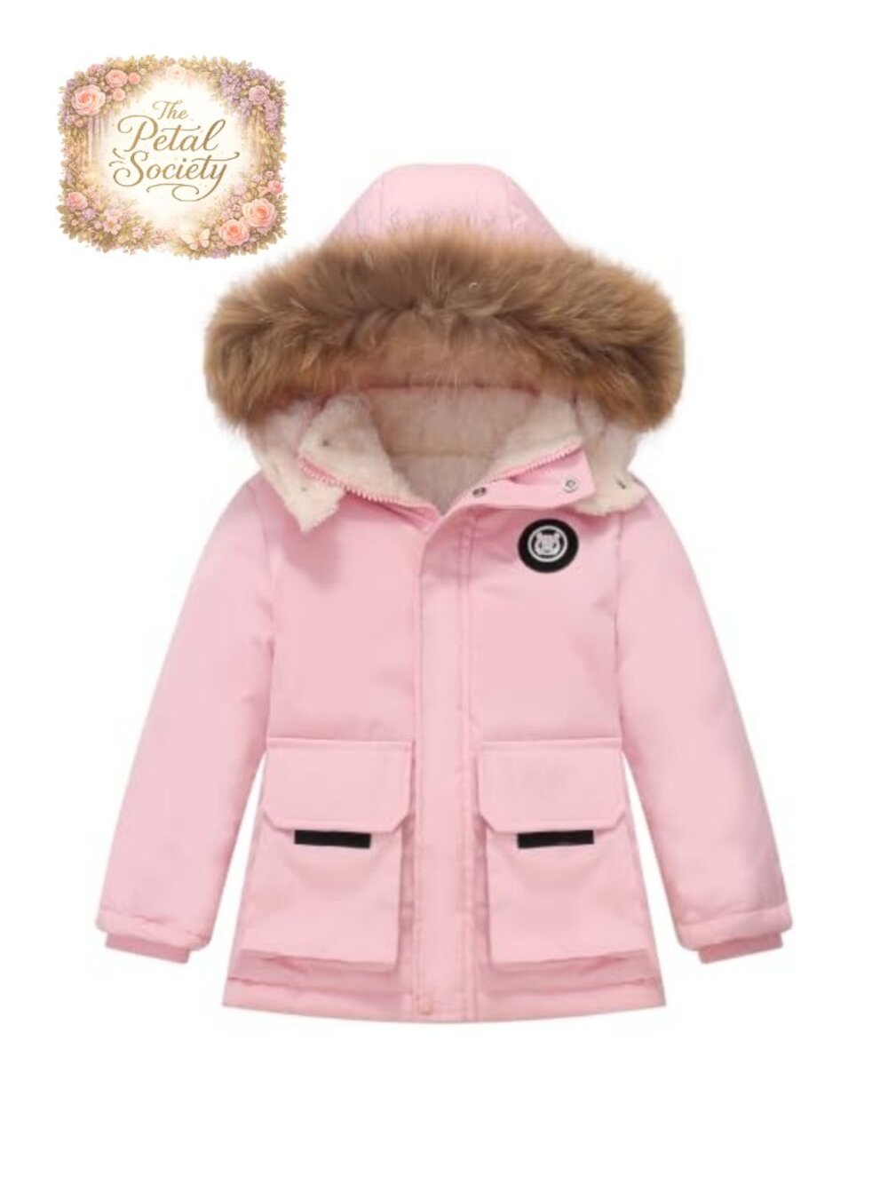 Toddler Winter Puffer Jacket Fleece Lined Hooded Snow Coat